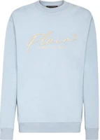 PHILIPP PLEIN SS23 Pullover Sweatshirt with Letter Print Light Blue FAAC-MJO0776-PJO002N-07 PHILIPP PLEIN SS23 Pullover Sweatshirt with Letter Print Light Blue FAAC-MJO0776-PJO002N-07