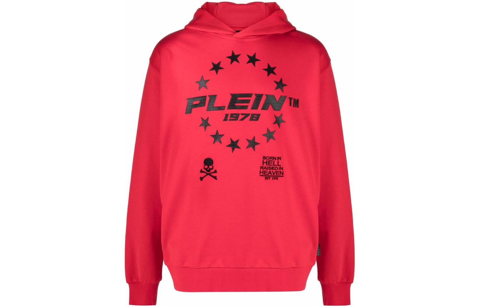 PHILIPP PLEIN SS23 Red Hoodie with Logo Letter Print PAAC-MJB2670-PJO002N-13