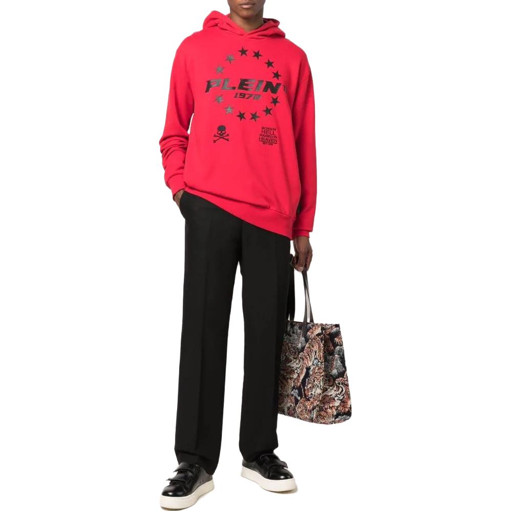 Lookbook PHILIPP PLEIN SS23 红色连帽衫 带标志字母印花 PAAC-MJB2670-PJO002N-13