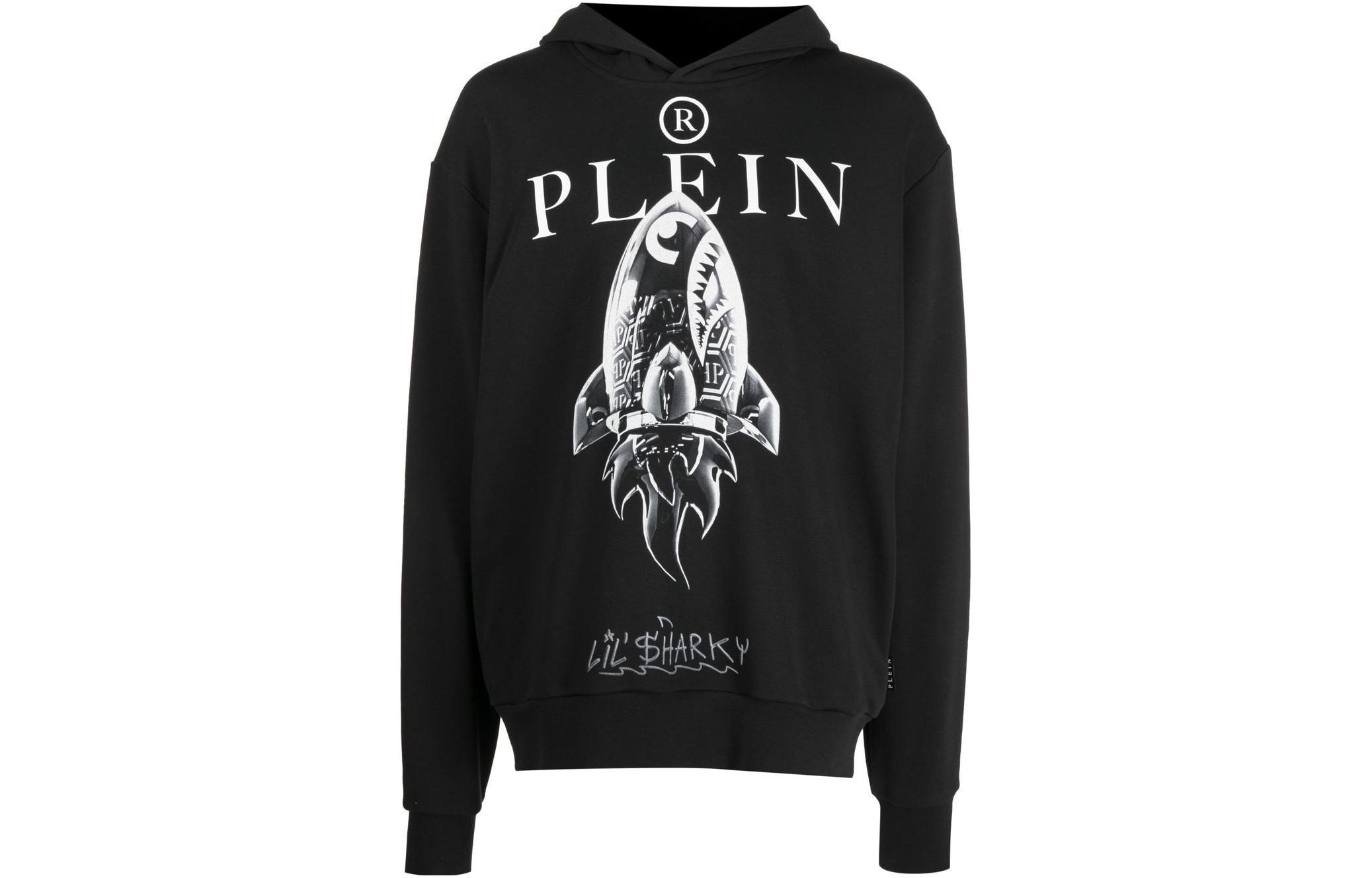 PHILIPP PLEIN SS23 Rocket Logo Print Pullover Sweatshirt Black SACC-MJB2942-PJO002N-02