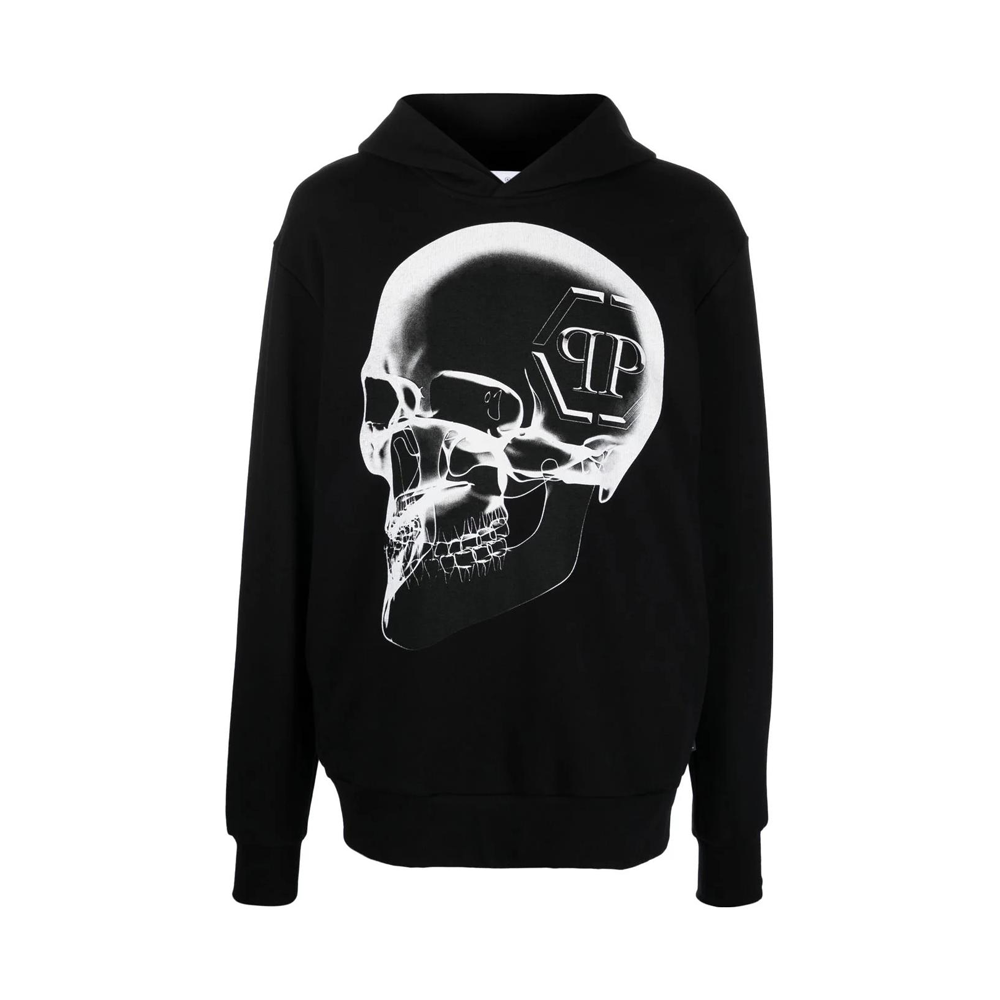 PHILIPP PLEIN SS23 Skull Logo Graphic Sweatshirt Men’s Black AABC-MJB2828-PJO002N-02