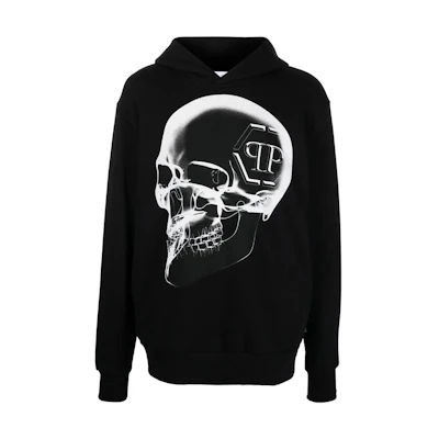 PHILIPP PLEIN SS23 Skull Logo Graphic Sweatshirt Men’s Black AABC-MJB2828-PJO002N-02