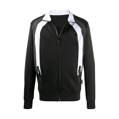 PHILIPP PLEIN SS23 Skull Logo Print Jacket Black F20C-MJB2007-PJO002N-0201
