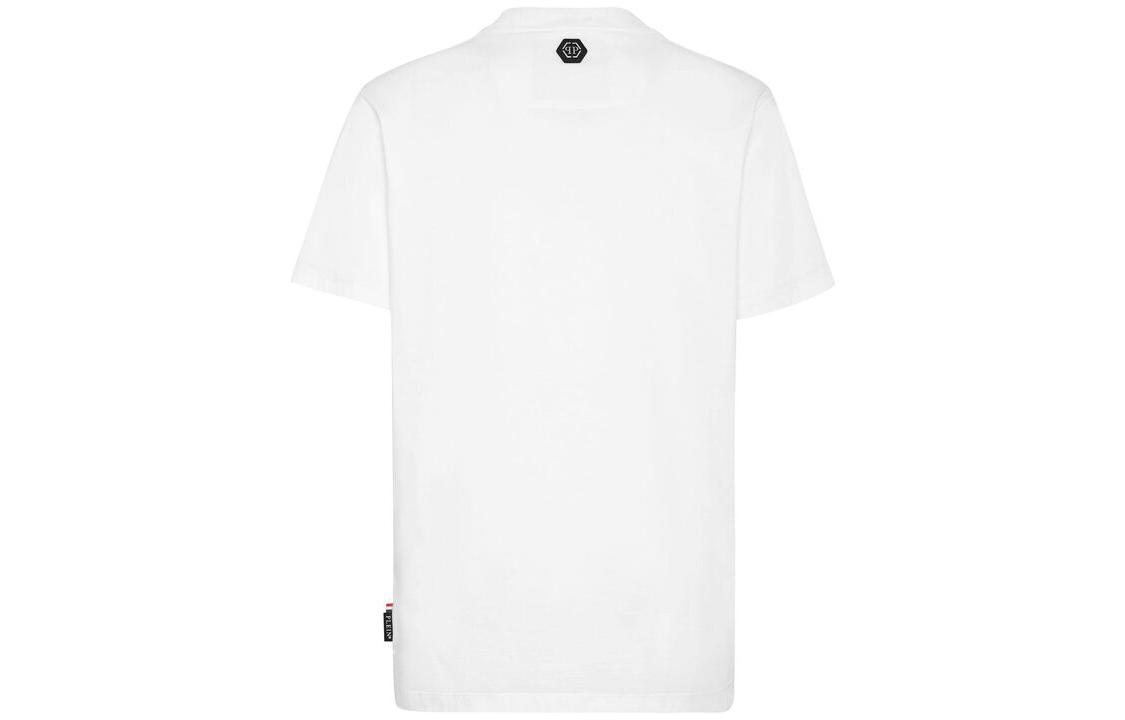 Lookbook PHILIPP PLEIN SS23 骷髏標誌印花情侶短袖T恤 白粉 SABC-UTK0157-PJY002N-0133