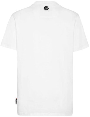 PHILIPP PLEIN SS23 骷髏標誌印花情侶短袖T恤 白粉 SABC-UTK0157-PJY002N-0133 Lookbook PHILIPP PLEIN SS23 骷髏標誌印花情侶短袖T恤 白粉 SABC-UTK0157-PJY002N-0133