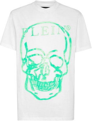 PHILIPP PLEIN SS23 骷髏標誌印花男女白綠短袖T恤 SABC-UTK0157-PJY002N-0105 Buy PHILIPP PLEIN SS23 骷髏標誌印花男女白綠短袖T恤 SABC-UTK0157-PJY002N-0105