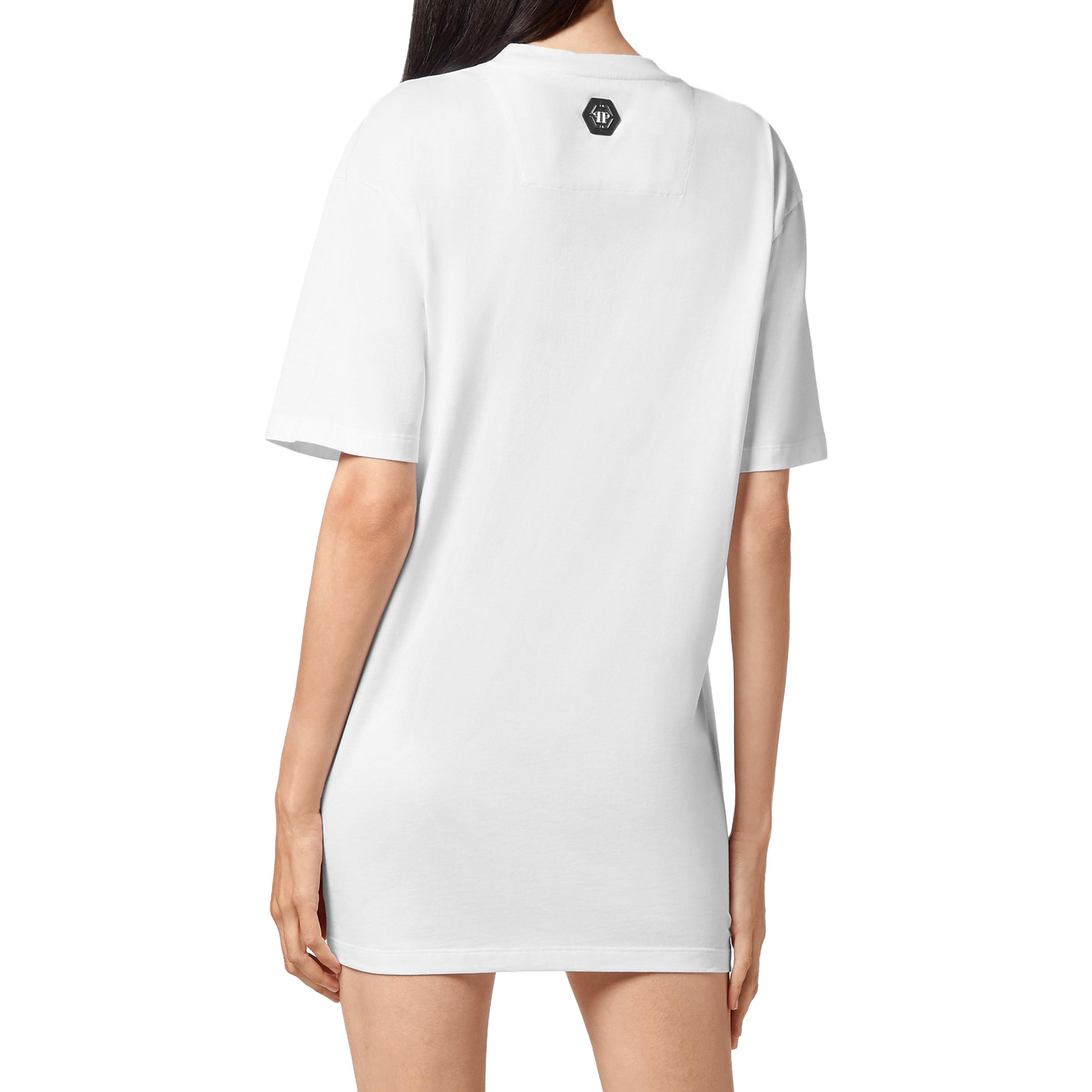 Cheap PHILIPP PLEIN SS23 骷髏標誌印花男女白綠短袖T恤 SABC-UTK0157-PJY002N-0105