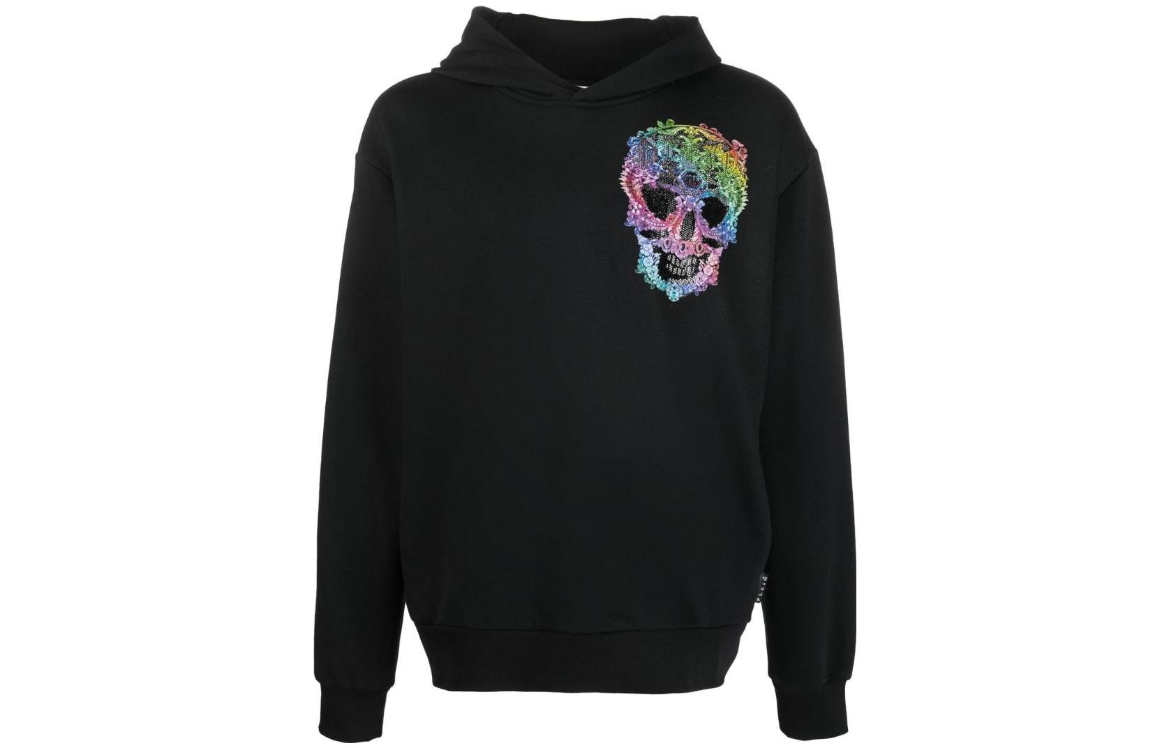 PHILIPP PLEIN SS23 Skull Print Sweatshirt Black PACC-MJB2932-PJO002N-0221