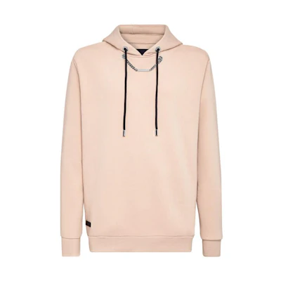 PHILIPP PLEIN SS23 Solid Chain Hooded Long Sleeve Hoodie Beige PAAC-MJB2426-PJO002N-06