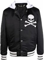 PHILIPP PLEIN SS23 Striped Skull Embroidered Hooded Jacket Black SABC-MRB1880-PTE003N-02 PHILIPP PLEIN SS23 Striped Skull Embroidered Hooded Jacket Black SABC-MRB1880-PTE003N-02