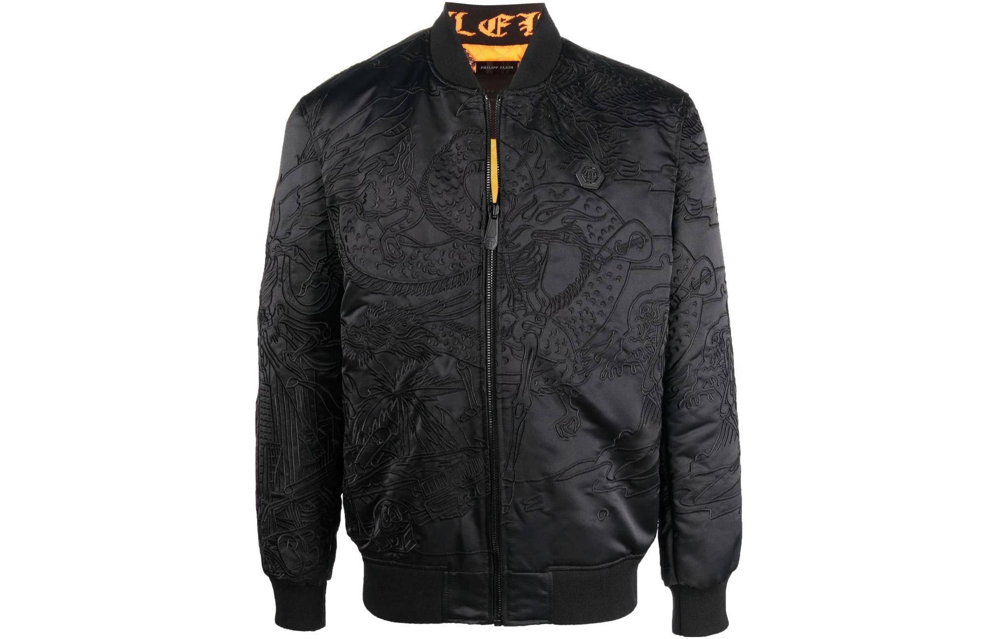 Order PHILIPP PLEIN 男士 SS23 刺青印花刺繡飛行夾克外套 SABC-MRB1851-PTE003N-02