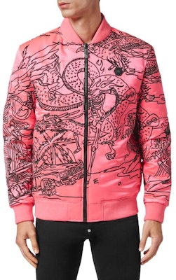 PHILIPP PLEIN 男士 SS23 刺青印花刺繡飛行夾克外套 SABC-MRB1851-PTE003N-02 Sizing PHILIPP PLEIN 男士 SS23 刺青印花刺繡飛行夾克外套 SABC-MRB1851-PTE003N-02