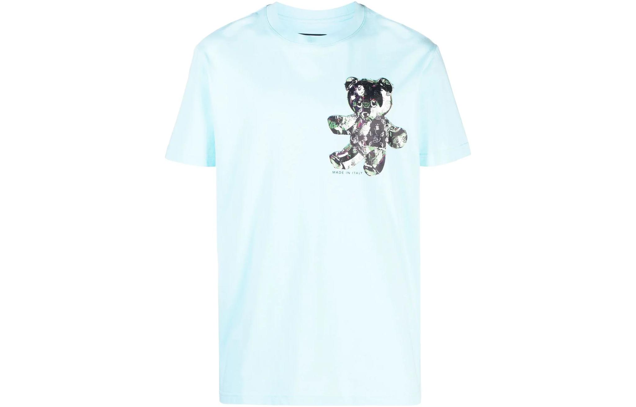 PHILIPP PLEIN SS23 Teddy Bear Logo Print Short Sleeve T-Shirt . PACC-MTK6216-PJY002N-07