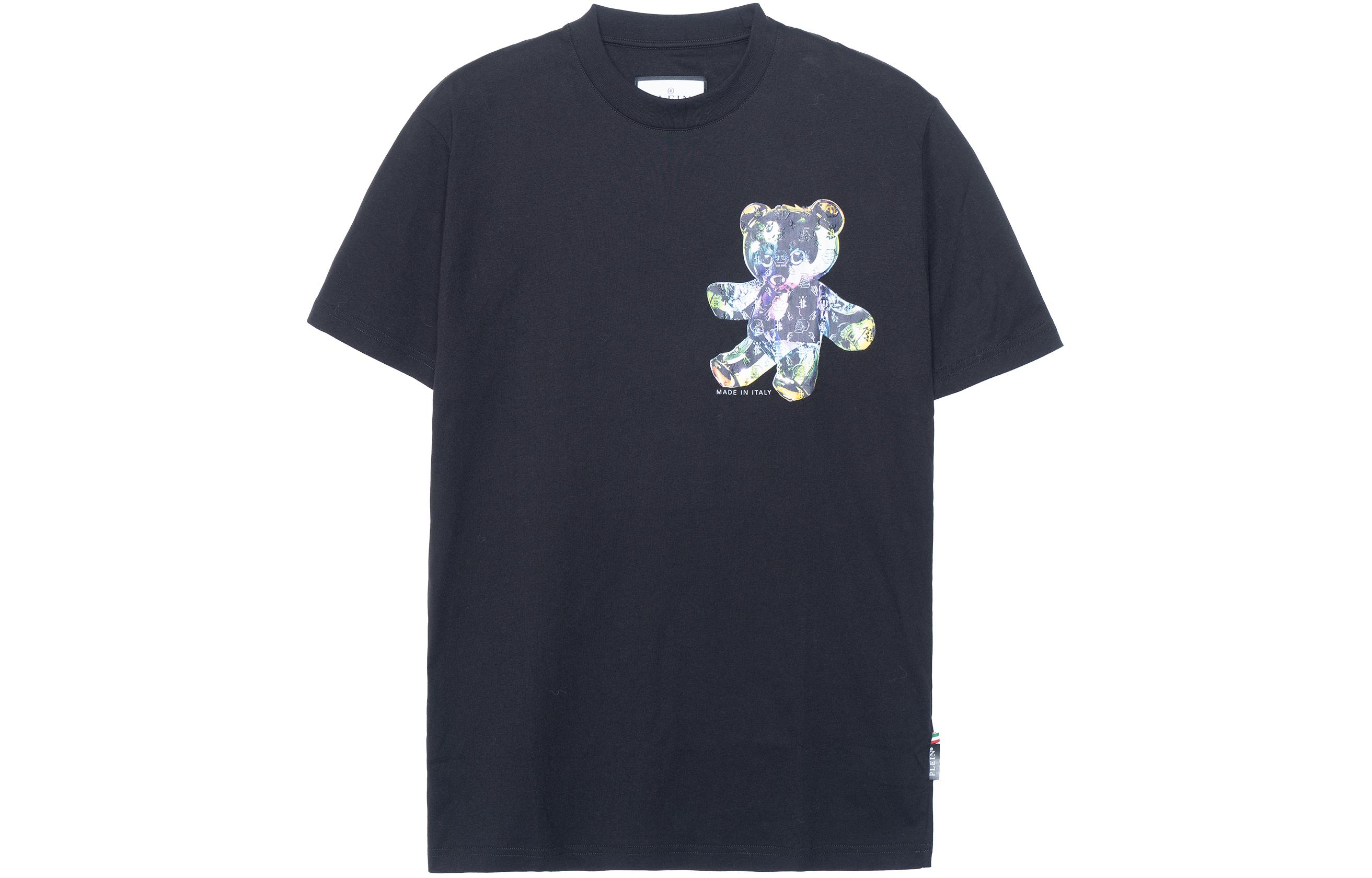 Details for PHILIPP PLEIN SS23 Baju-T Logo Cetakan Teddy Bear Lengan Pendek. PACC-MTK6216-PJY002N-07