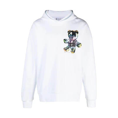 PHILIPP PLEIN SS23 Teddy Bear Printed Hoodie White PACC-MJB2964-PJO002N-01