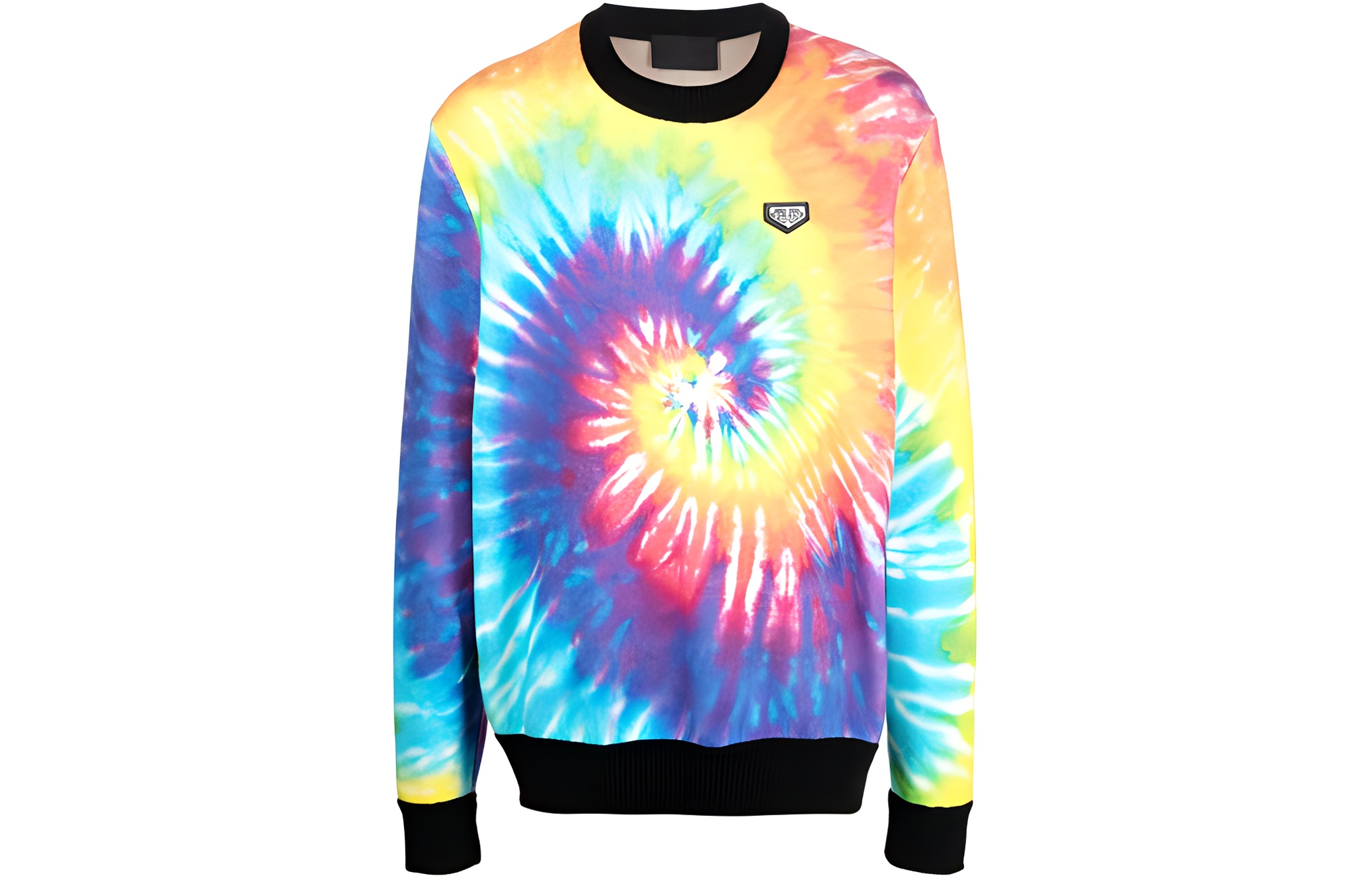 PHILIPP PLEIN SS23 Tie-Dye Skull Embroidered Long-Sleeve Sweatshirt Multicolor Men AAAC-MKO1051-PKN002N-21