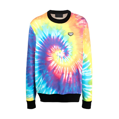 PHILIPP PLEIN SS23 Tie-Dye Skull Embroidered Long-Sleeve Sweatshirt Multicolor Men AAAC-MKO1051-PKN002N-21