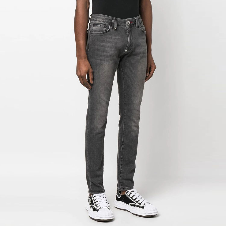 Purchase PHILIPP PLEIN SS23 水洗做舊刺繡徽標牛仔褲 LABC-MDT3452-PDE004N-10OR