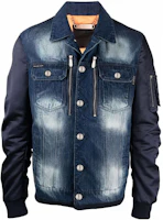 PHILIPP PLEIN SS23 Washed Single-Breasted Patchwork Jacket Blue SABC-MDB0373-PDE004N-14WS PHILIPP PLEIN SS23 Washed Single-Breasted Patchwork Jacket Blue SABC-MDB0373-PDE004N-14WS