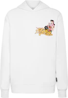 PHILIPP PLEIN SS23 White Hoodie with Character & Letter Logo Print SACC-MJB2919-PJO002N-01 PHILIPP PLEIN SS23 White Hoodie with Character & Letter Logo Print SACC-MJB2919-PJO002N-01