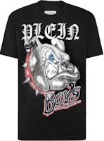 Order PHILIPP PLEIN SS24 黑色動物字母印花圓領T恤 SADC-MTK6771-PJY002N-02