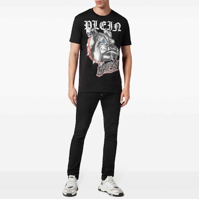 PHILIPP PLEIN SS24 黑色動物字母印花圓領T恤 SADC-MTK6771-PJY002N-02 Lookbook PHILIPP PLEIN SS24 黑色動物字母印花圓領T恤 SADC-MTK6771-PJY002N-02