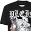 Sizing PHILIPP PLEIN SS24 黑色動物字母印花圓領T恤 SADC-MTK6771-PJY002N-02