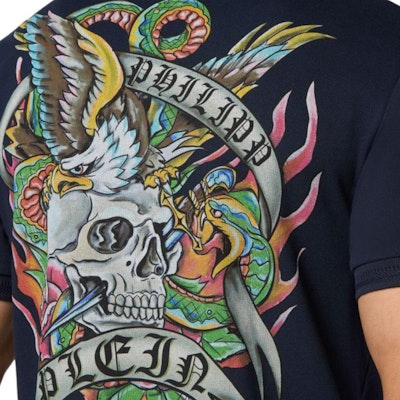 PHILIPP PLEIN SS24 Polo Azul con Estampado de Calavera Animal. FADC-MTK7393-PJY002N-02 Purchase PHILIPP PLEIN SS24 Polo Azul con Estampado de Calavera Animal. FADC-MTK7393-PJY002N-02