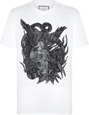 PHILIPP PLEIN SS24 白色男士刺繡標誌短袖圓領T恤 FADC-MTK7390-PJY002N Buy PHILIPP PLEIN SS24 白色男士刺繡標誌短袖圓領T恤 FADC-MTK7390-PJY002N