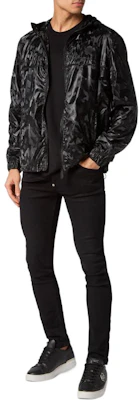 PHILIPP PLEIN SS24 黑色迷彩印花连帽拉链夹克 FADC-MRB2501-PNY002N-0202 Shop PHILIPP PLEIN SS24 黑色迷彩印花连帽拉链夹克 FADC-MRB2501-PNY002N-0202