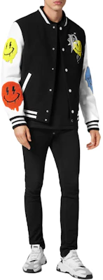 PHILIPP PLEIN SS24 Jaket Kasual Hitam Cetakan Graffiti Lelaki. SADC-MLB1835-PTE120N-02 Lookbook PHILIPP PLEIN SS24 Jaket Kasual Hitam Cetakan Graffiti Lelaki. SADC-MLB1835-PTE120N-02