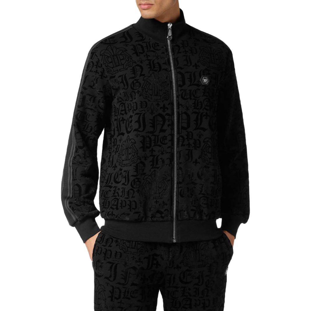 Shop 飞力普·普莱因 SS24 Logo高领拉链夹克 黑色 FADC-MJB3514-PJO002N-02