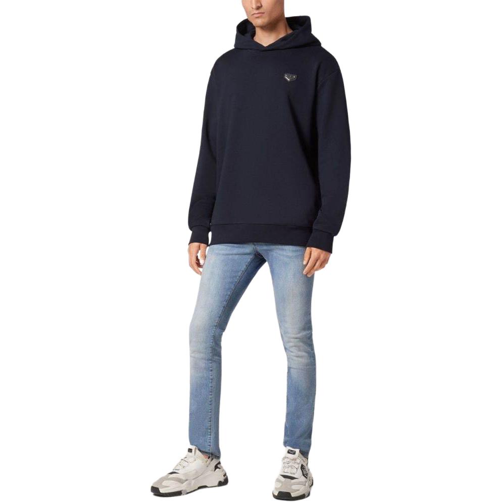 Purchase PHILIPP PLEIN SS24 海军蓝连帽衫 带立体字母标志饰件 UADC-MJB3566-PJY002N-14