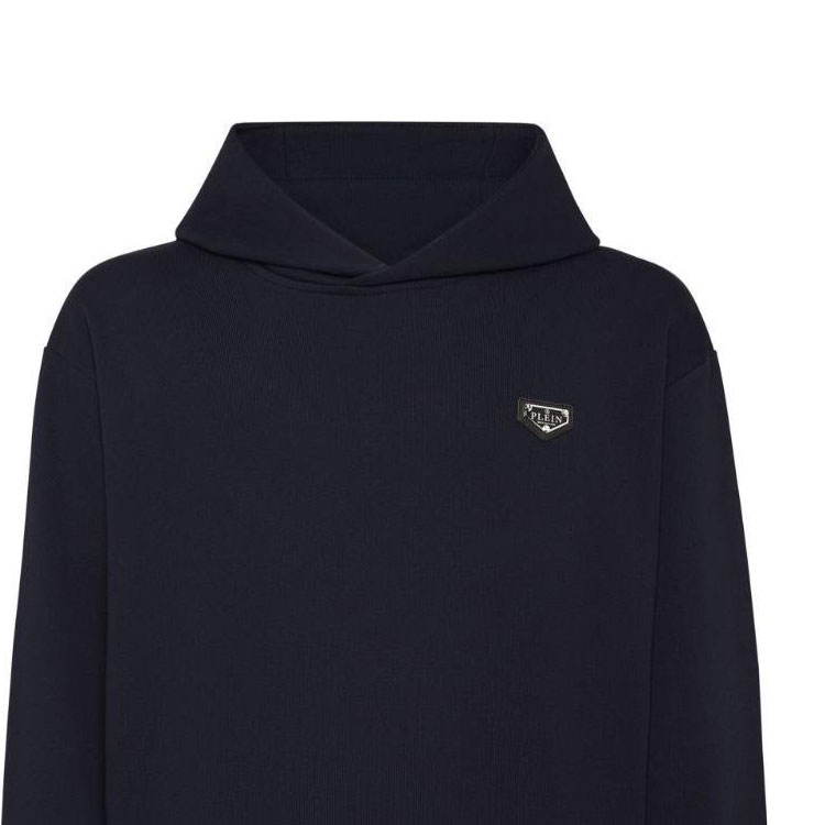 Sizing PHILIPP PLEIN SS24 海军蓝连帽衫 带立体字母标志饰件 UADC-MJB3566-PJY002N-14