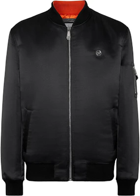 PHILIPP PLEIN SS24 Solid Logo Patch Bomber Jacket Black SADC-MRB2360-PTE003N-02 Buy PHILIPP PLEIN SS24 Solid Logo Patch Bomber Jacket Black SADC-MRB2360-PTE003N-02