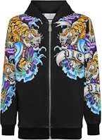 PHILIPP PLEIN SS24 Tattoo Print Logo Zip Hoodie Black Long Sleeve FADC-MJB3272-PJO002N-BLACK PHILIPP PLEIN SS24 Tattoo Print Logo Zip Hoodie Black Long Sleeve FADC-MJB3272-PJO002N-BLACK