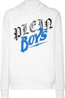 PHILIPP PLEIN SS24 White Logo Print Hoodie Long Sleeve Sweatshirt SADC-MJB3195-PJO002N-01 PHILIPP PLEIN SS24 White Logo Print Hoodie Long Sleeve Sweatshirt SADC-MJB3195-PJO002N-01