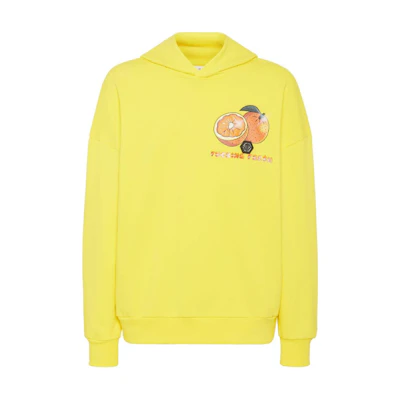 PHILIPP PLEIN SS24 Yellow Fruit Print Logo Hoodie Casual Long Sleeve PADC-MJB3291-PJO002N-09