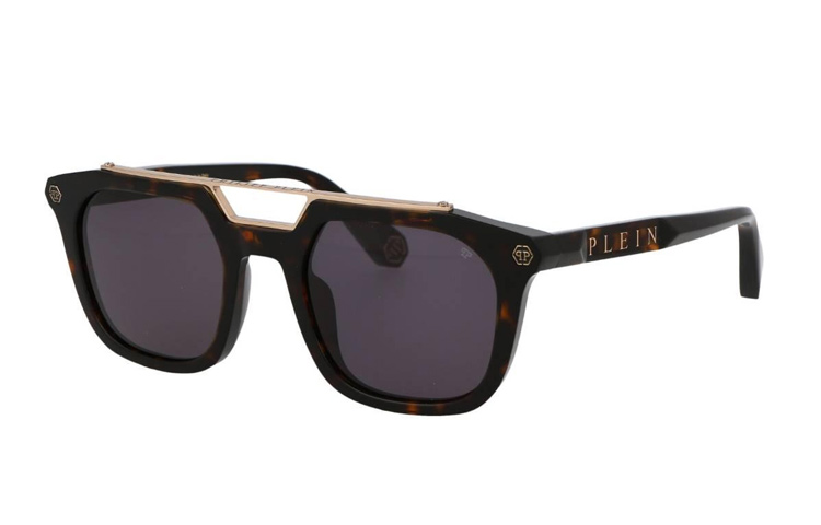 PHILIPP PLEIN Tortoiseshell Aviator Fashion Sunglasses for Men. SPP001M0722