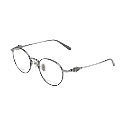 PHILIPP PLEIN Vintage Engraved Titanium Round Optical Glasses Unisex Design VPP090J0K59