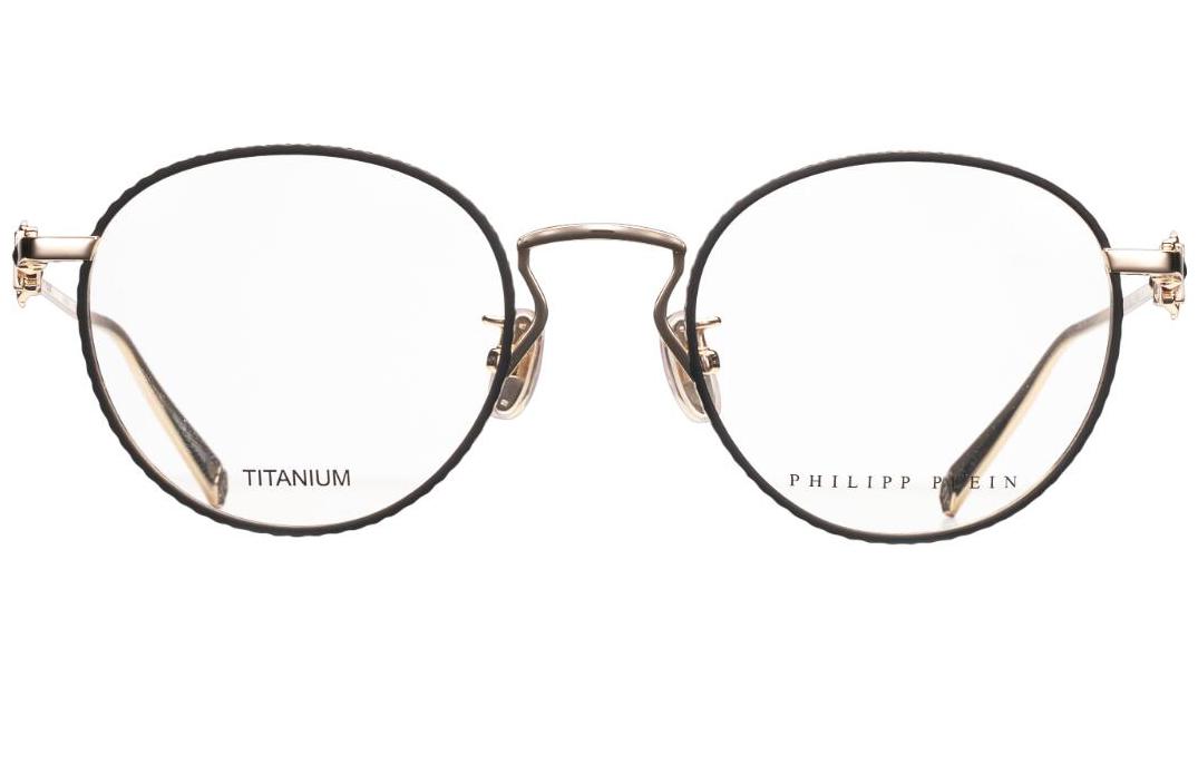 PHILIPP PLEIN Vintage Engraved Titanium Round Optical Glasses Unisex Couple Style VPP090J0302 圖 4