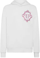 PHILIPP PLEIN White Chrome Logo Print Hoodie Sweatshirt Long Sleeve AACC-MJB3154-PJO002N-01 PHILIPP PLEIN White Chrome Logo Print Hoodie Sweatshirt Long Sleeve AACC-MJB3154-PJO002N-01