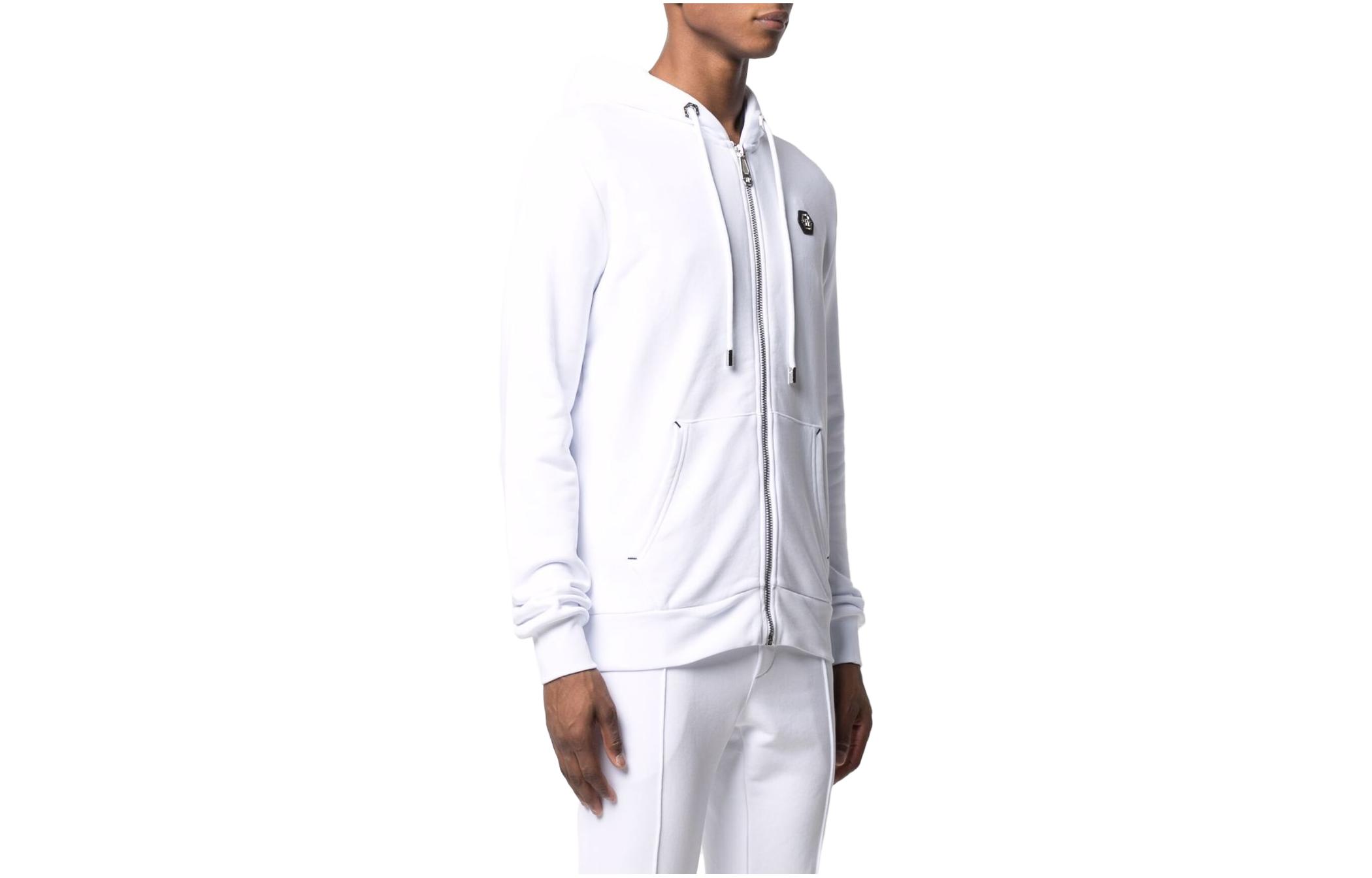 PHILIPP PLEIN White Hexagon Logo Jacket FAACMJB2156PJO002N-01