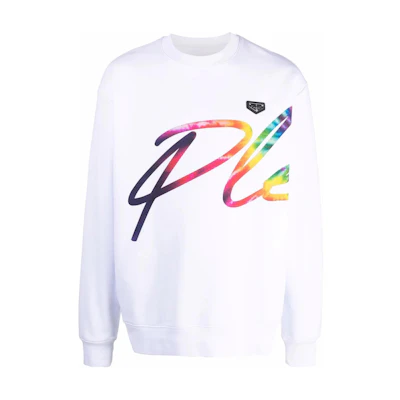 PHILIPP PLEIN White Logo Printed Crewneck Long Sleeve Sweatshirt AAAC-UJO0011-PJO002N-01