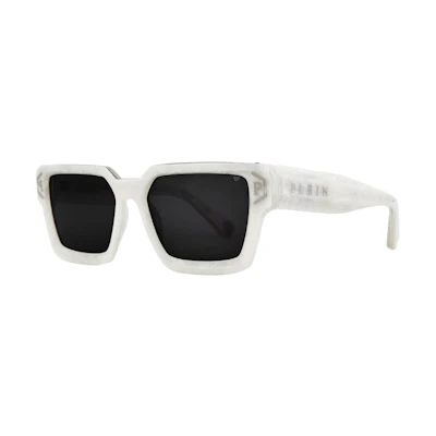 PHILIPP PLEIN White Marble Texture Square Sunglasses Unisex Couple Style SPP005M5709YL