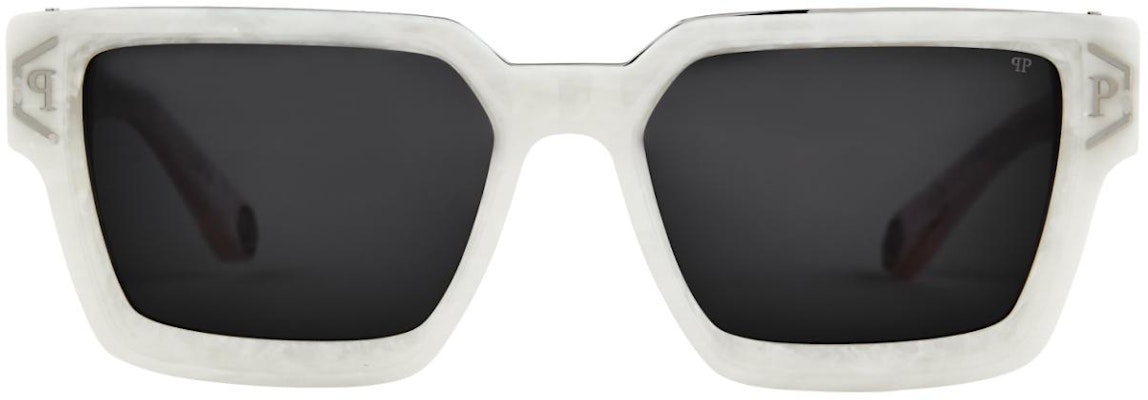 PHILIPP PLEIN 白色大理石紋方形太陽眼鏡 情侶款式 男女通用 SPP005M5709YL Shop PHILIPP PLEIN 白色大理石紋方形太陽眼鏡 情侶款式 男女通用 SPP005M5709YL