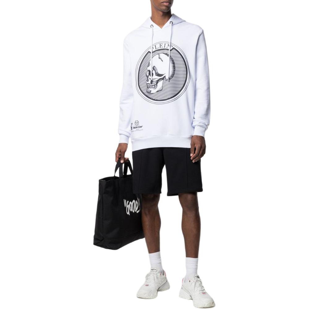 Lookbook PHILIPP PLEIN 白色骷髅字母印花连帽衫 PAAC-UJB0015-PJO002N-01