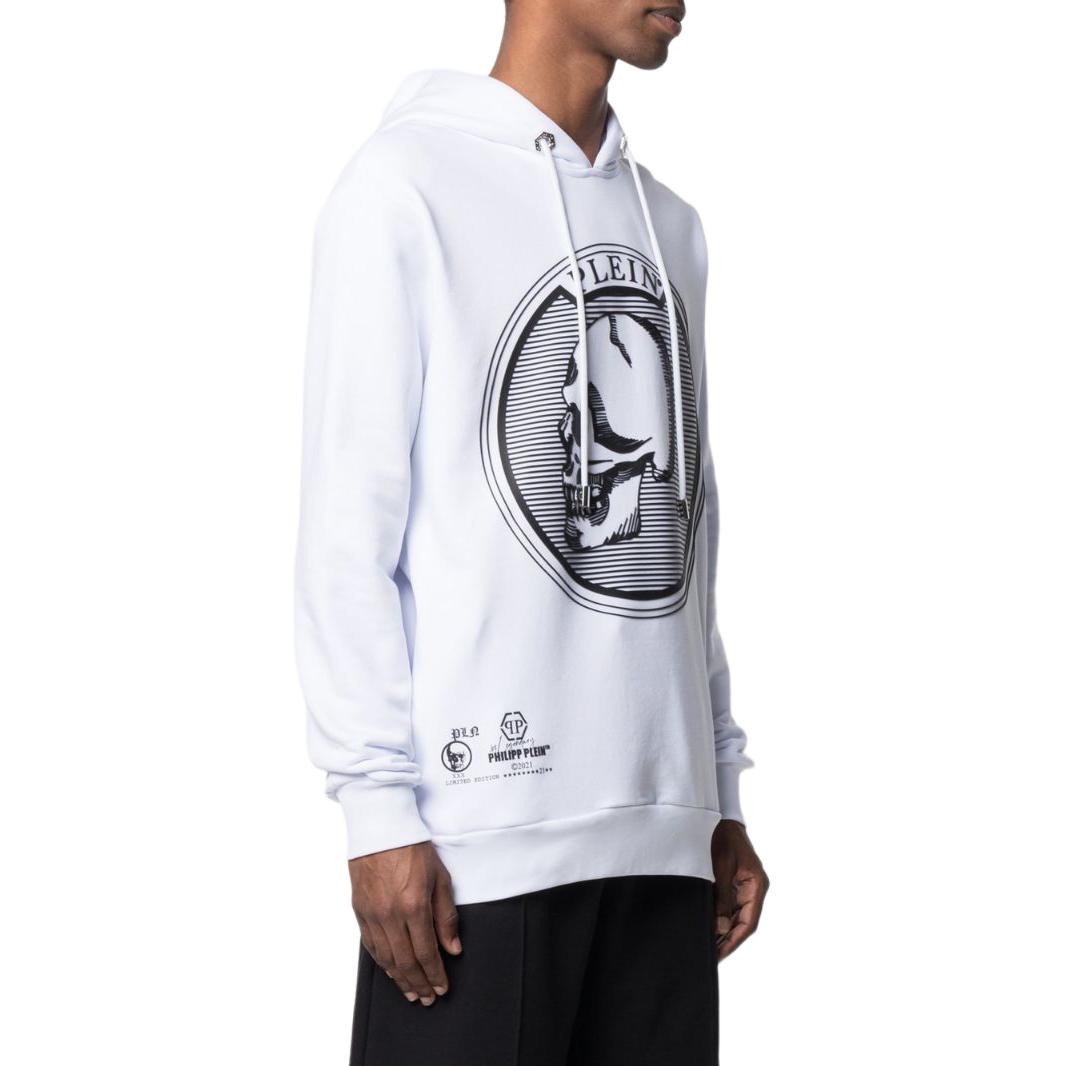Purchase PHILIPP PLEIN 白色骷髅字母印花连帽衫 PAAC-UJB0015-PJO002N-01