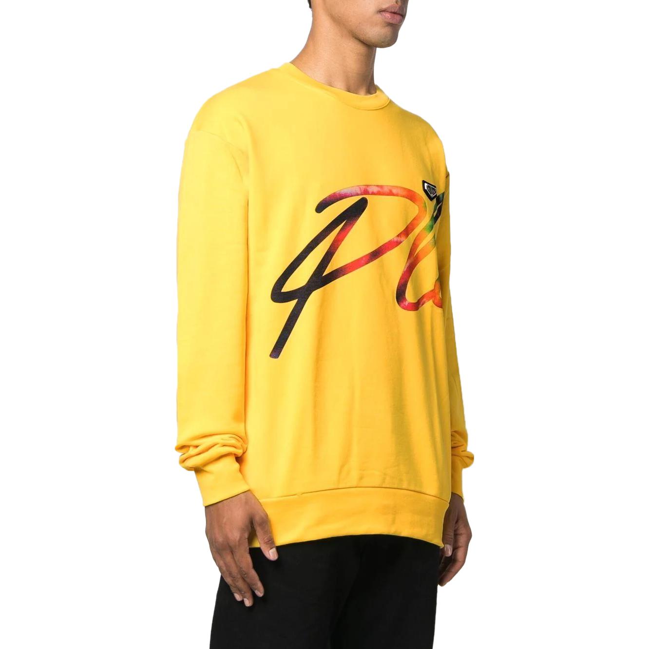 Details for 필립플레인 옐로우 로고 프린트 크루넥 맨투맨 스웻셔츠 유니섹스 UABC-UJO0011-PJO002N-09