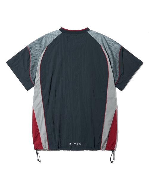 Shop PHYPS MOTORCYCLE Speed Track Navy Nylon T-Shirt HGM1SS399SNA